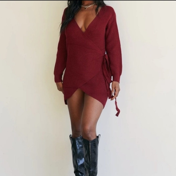 PRINCESS POLLY PHENIX MINI DRESS BURGUNDY - Picture 9 of 9